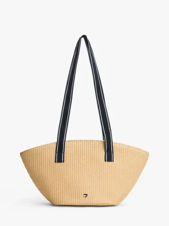 Bolso de hombro de rafia para niña