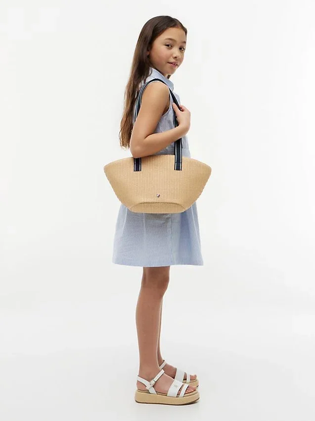 Bolso de hombro de rafia para niña Bolso de hombro de rafia para niña