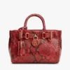Bolso micro tote de piel con relieve de serpiente Bolso micro tote de piel con relieve de serpiente