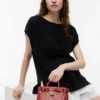 Bolso micro tote de piel con relieve de serpiente Bolso micro tote de piel con relieve de serpiente