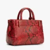 Bolso micro tote de piel con relieve de serpiente Bolso micro tote de piel con relieve de serpiente