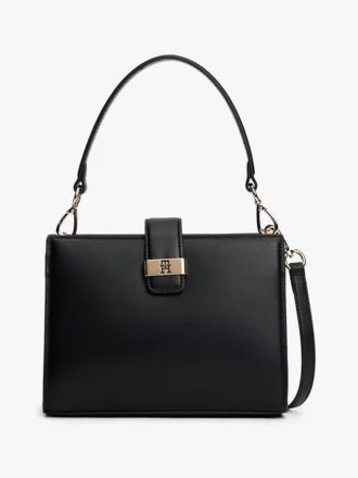 Bolso mini tipo cartera con cierre de monograma