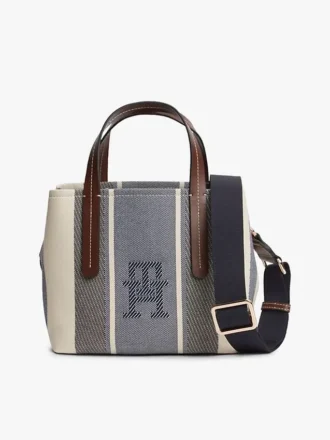 Bolso mini tipo cartera de jacquard a rayas
