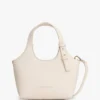Bolso mini tote con logo metalizado y textura granulada Bolso mini tote con logo metalizado y textura granulada