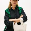 Bolso mini tote con logo metalizado y textura granulada Bolso mini tote con logo metalizado y textura granulada