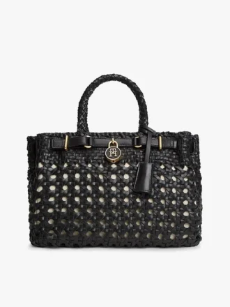 Bolso mini tote de cuero trenzado