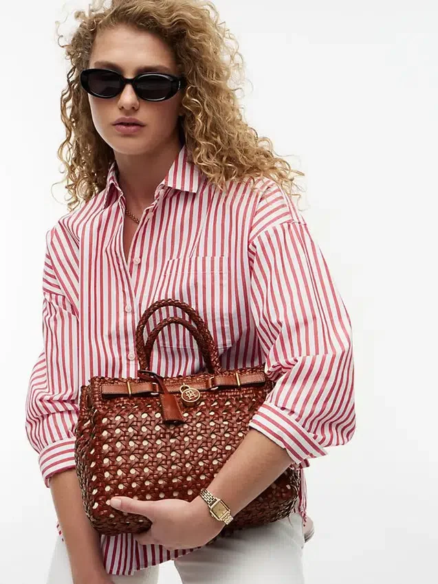 Bolso mini tote de cuero trenzado Bolso mini tote de cuero trenzado