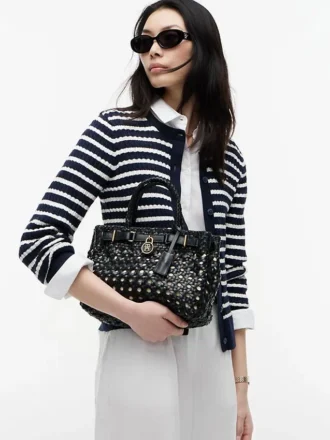Bolso mini tote de cuero trenzado