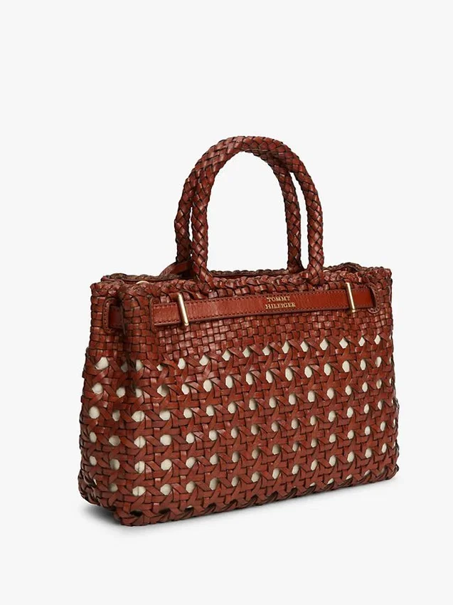 Bolso mini tote de cuero trenzado Bolso mini tote de cuero trenzado