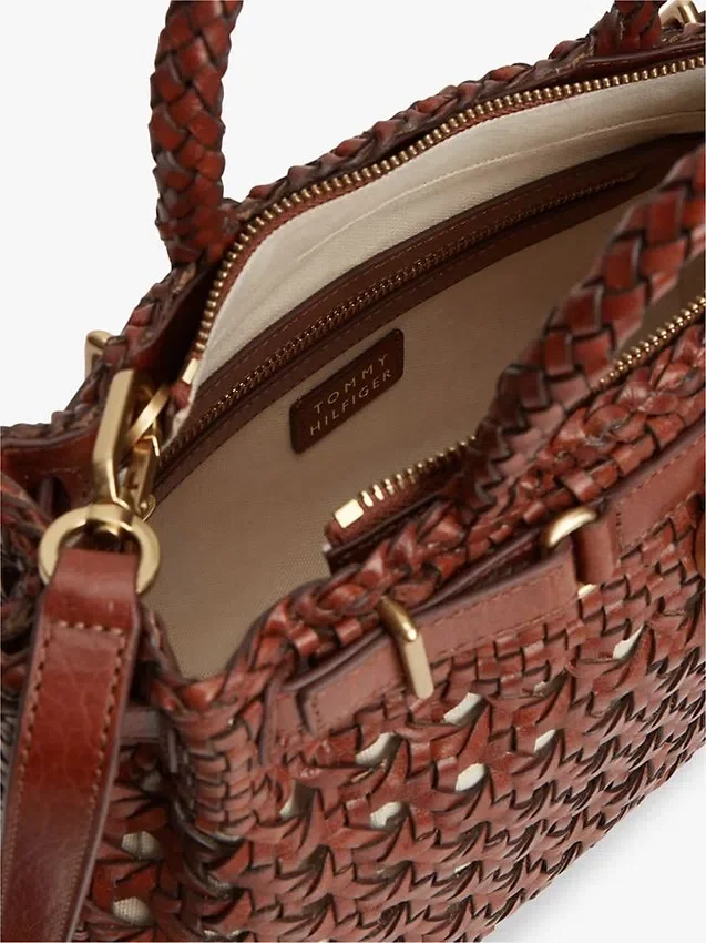 Bolso mini tote de cuero trenzado Bolso mini tote de cuero trenzado