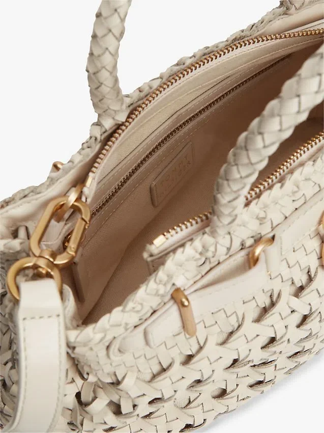 Bolso mini tote de cuero trenzado Bolso mini tote de cuero trenzado
