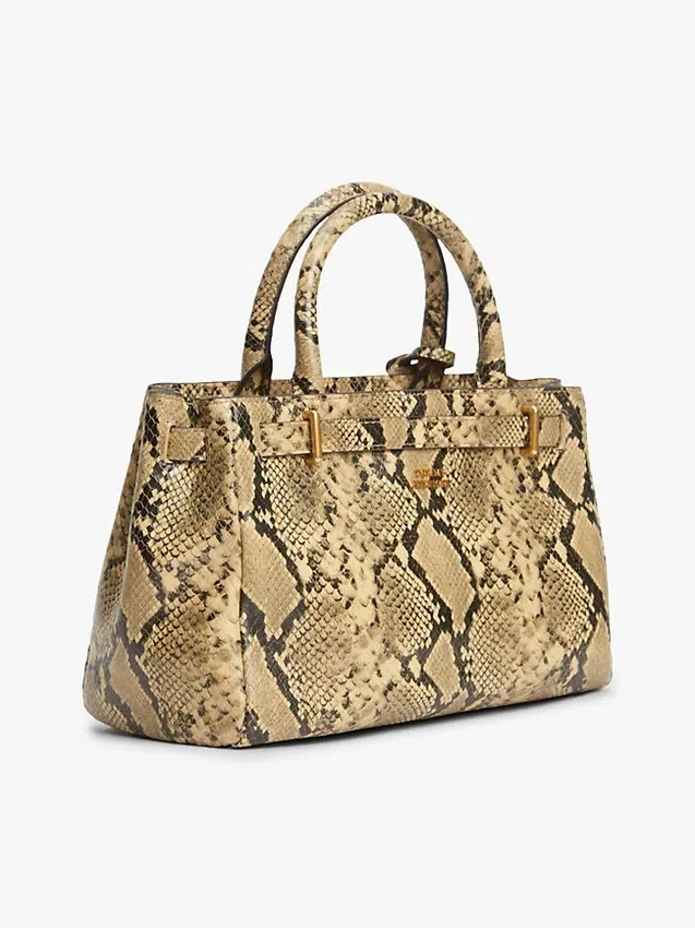 Bolso mini tote de piel con relieve de serpiente Bolso mini tote de piel con relieve de serpiente