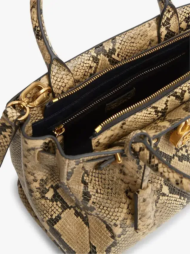 Bolso mini tote de piel con relieve de serpiente Bolso mini tote de piel con relieve de serpiente