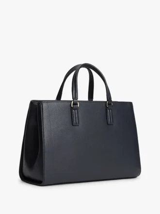 Bolso tipo cartera con rayas emblemáticas