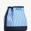 Bolso tipo cubo de lona a rayas para niña