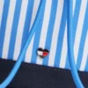 Bolso tipo cubo de lona a rayas para niña