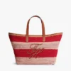 Bolso tote de ganchillo con rayas náuticas Bolso tote de ganchillo con rayas náuticas