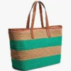 Bolso tote de ganchillo con rayas náuticas