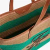 Bolso tote de ganchillo con rayas náuticas