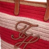 Bolso tote de ganchillo con rayas náuticas Bolso tote de ganchillo con rayas náuticas
