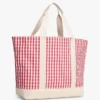 Bolso tote de lona a cuadros Bolso tote de lona a cuadros