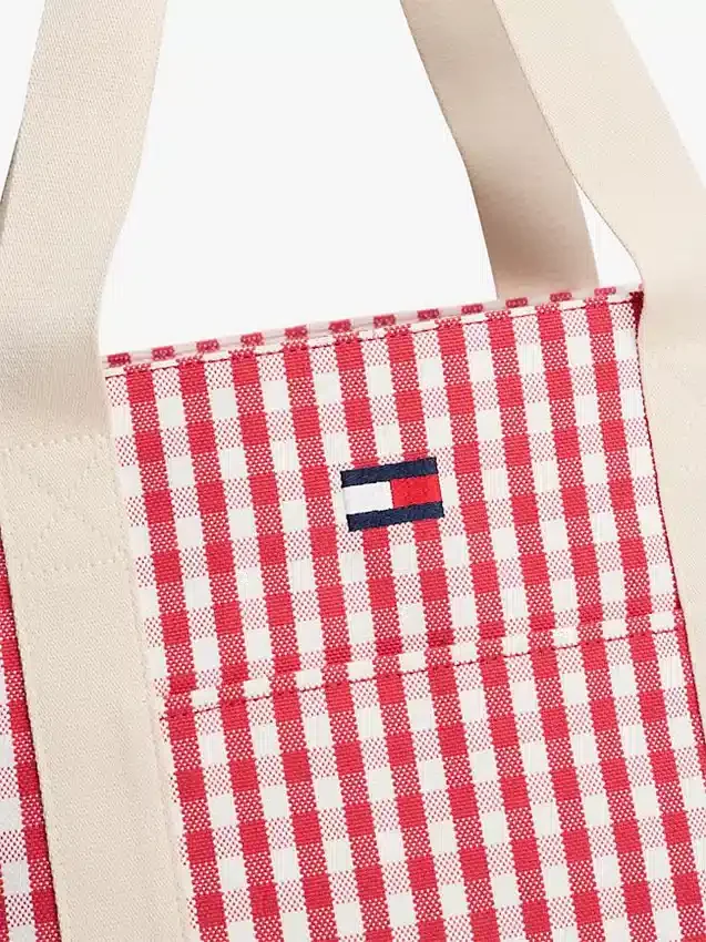 Bolso tote de lona a cuadros Bolso tote de lona a cuadros