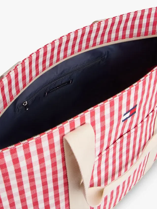 Bolso tote de lona a cuadros Bolso tote de lona a cuadros