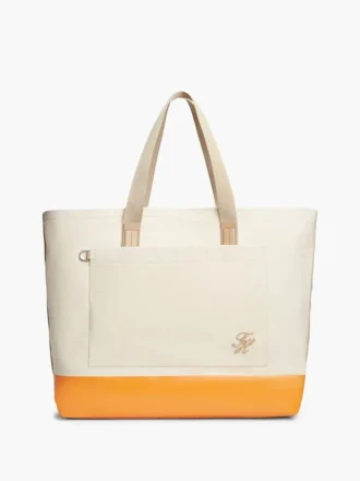 Bolso tote de lona con bloques de color