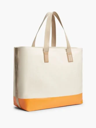 Bolso tote de lona con bloques de color
