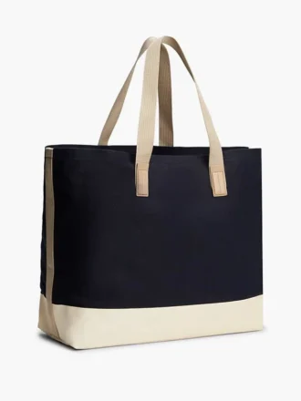 Bolso tote de lona con bloques de color