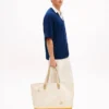Bolso tote de lona con bloques de color
