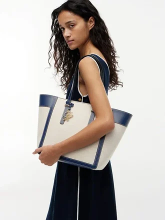 Bolso tote de lona con monograma Script