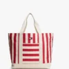 Bolso tote de lona con rayas náuticas Bolso tote de lona con rayas náuticas