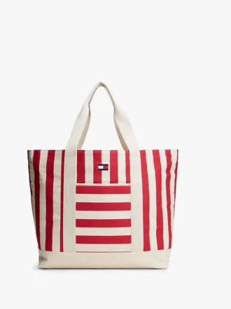 Bolso tote de lona con rayas náuticas