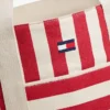 Bolso tote de lona con rayas náuticas Bolso tote de lona con rayas náuticas