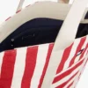 Bolso tote de lona con rayas náuticas Bolso tote de lona con rayas náuticas