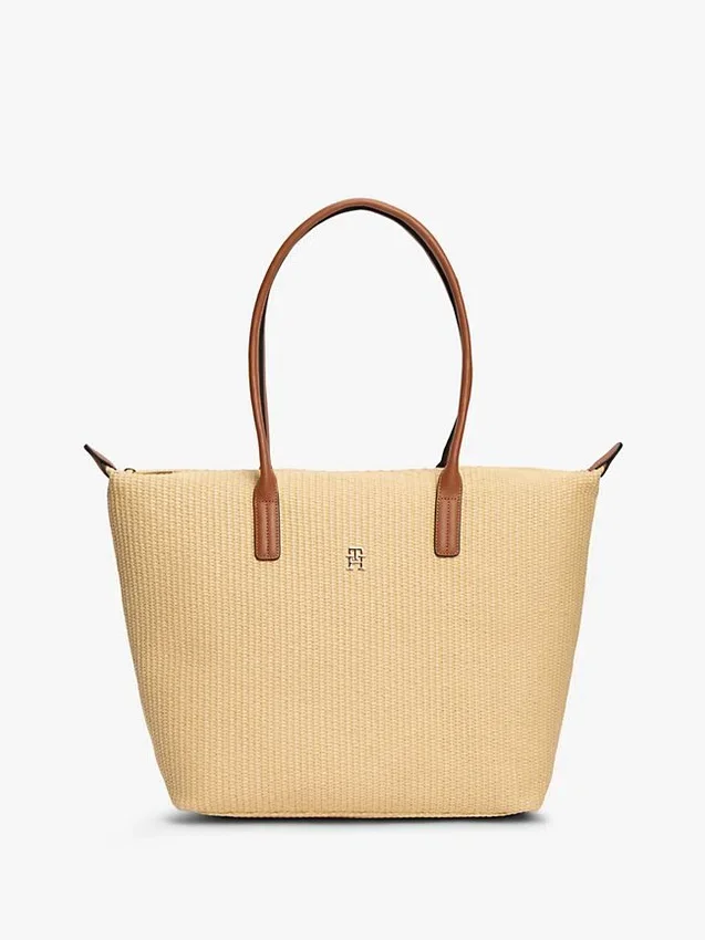 Bolso tote de rafia con logotipo monograma Bolso tote de rafia con logotipo monograma