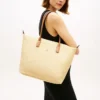 Bolso tote de rafia con logotipo monograma Bolso tote de rafia con logotipo monograma