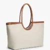 Bolso tote maxi de lino con monograma Bolso tote maxi de lino con monograma