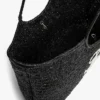 Bolso tote maxi de rafia con monograma en letra cursiva