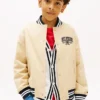 Bomber de sarga peached para niño