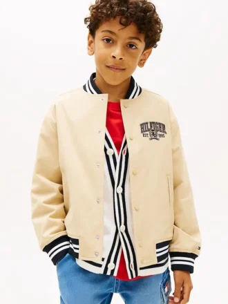 Bomber de sarga peached para niño