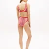 Braguita de bikini de talle alto con rayas