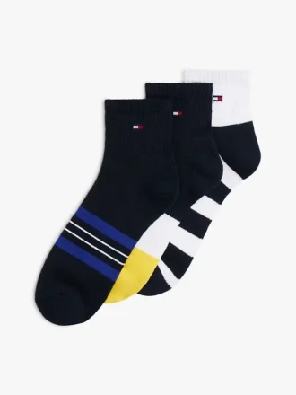 Calcetines de caña media con mezcla de rayas, paquete de 3