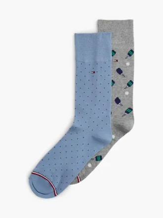 Calcetines de pantalón con estampado de lunares y pickleball, paquete de 2