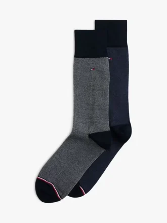Calcetines de piqué en contraste, paquete de 2
