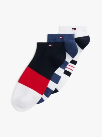 Calcetines deportivos de tobillo con mezcla de rayas, paquete de 3