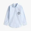 Camisa a rayas con logotipo del escudo y corte holgado Camisa a rayas con logotipo del escudo y corte holgado