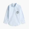 Camisa a rayas con logotipo del escudo y corte holgado Camisa a rayas con logotipo del escudo y corte holgado