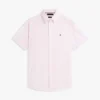 Camisa a rayas de mezcla de algodón y lino